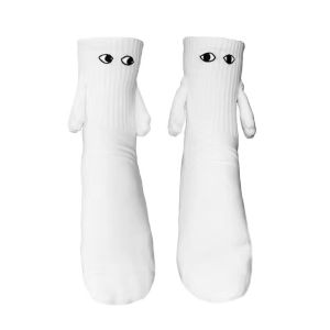 【COD&Local】Couple Novelty Socks Cartoon Magnetic Holding Hands Socks Cute Elastic Walking Socks for Women Men Clothing Accessory