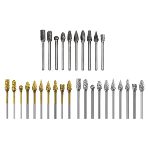 Set of 10 Precisions Alloy Steels Grinding Bits Rotary Burrs with Double Grooves for Metal Engraving and Mold Processing