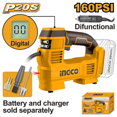 INGCO 20V CORDLESS AUTO AIR COMPRESSOR 160PSI CACLI2012 (BARE UNIT)