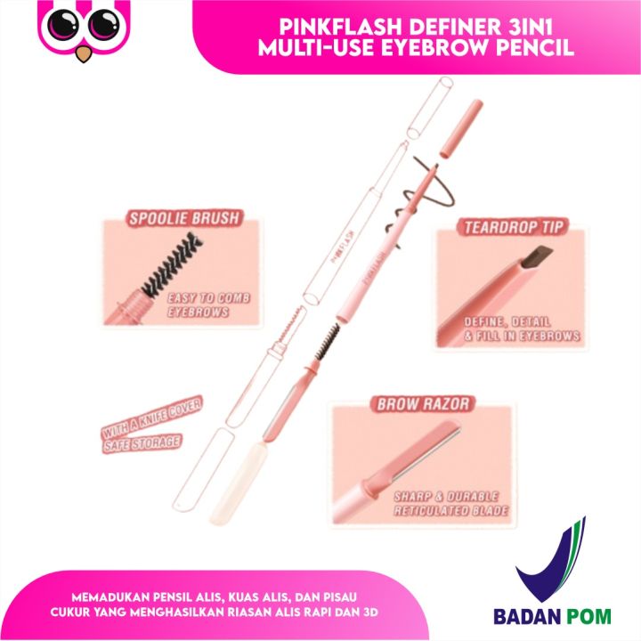 Pinkflash Definer 3in1 Multi Use Eyebrow Pencil Eye Brow Pensil Alis