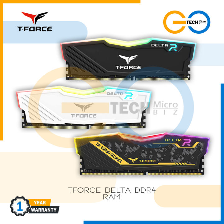 Teamgroup T-force Delta 8Gb 16Gb 32Gb 3200Mhz 3600Mhz Black