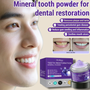 Purple Tooth Powder Stain Remover Whitening Brushing Powder Removes Plaque Tartar 紫色矿物牙粉