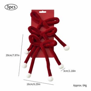 MODERNLUX 3/6pcs Mềm mại Nơ trang trí cây thông Noel Nhẹ Đạo cụ  ảnh Đồ trang trí treo Thẩm mỹ ngày lễ Đa năng Bộ nơ nhung dành cho cây thông Noel