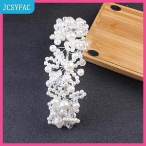 JCSYFAC  Cô Dâu đám cưới Headband pha lê hoa vương miện Vương Miện Ngọc Trai Rhinestone tóc ban nhạc