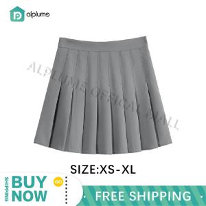 ALPLUME Pleated Skirt Womens Summer High Waist Slim High Waist Skirt Slim Small with Lining School Skirt