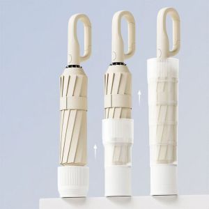 BHYJGD Ergonomic Handle Automatic Umbrella Wind-Resistant with Waterproof Cover Anti-UV Umbrella Portable Sturdy Ribs Car Umbrella