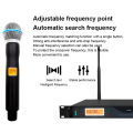 SHURE UR24D  เทรนด์ใหม่ ไมโครโฟนลอยไมโครโฟนคู่ไมโครโฟนไร้สายรับระยะทางไกล   ป้องกันการหอน, ตัวข้าวสาลีโลหะกระบะที่ดี. 