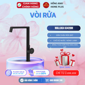 Vòi rửa chén Malloca K342BM đồng thau nóng lạnh sơn phủ đen mờ cao cấp phong cách hiện đại châu Âu