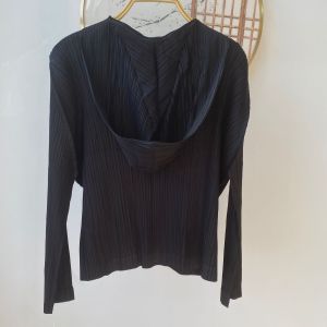 Miyke high-end pleated hoodie for women Korean fashion casual all-matching tops hooded sweater #3418
