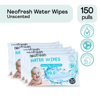 Neofresh Water Wipes / Baby Wipes Pack of 5 - 150 Pulls
