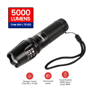 Senter LED Cree XM-L T6 26650 5000 Lumens