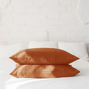 2PCS 100% Pure Linen Soft Pillowcase Summer Cool Bed Throw Caramel Pillow Cover Soft Breathable Home Decorative2026