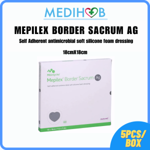 MOLNLYCKE Mepilex Border Sacrum Ag (5 pcs) 18x8cm (EXP 28/3/2027)/23x23cm (EXP 28/12/2026)