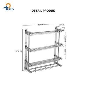rak kamar mandi tempel rak kamar mandi Stainless Gantungan handuk Model Tanpa Mesin bor SUS304 / Rak Handuk Gantungan Dinding Stainless Steel 2 Tingkat/Rak Handuk Rak Serbaguna 3 Tingkat