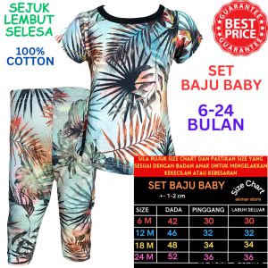SET BAJU BABY GIRL SIZE 6-24 BULAN SET LEGGINGS BABY/BUDAK PEREMPUAN  GIRLS CLOTHING SETS BAJU BUDAK PEREMPUAN 100% COTTON