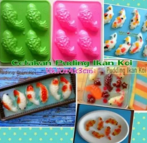 Cetakan agar es jelly puding ikan koi / Cetakan kue coklat ikan koi / Cetakan serbaguna TAHAN KUKUS