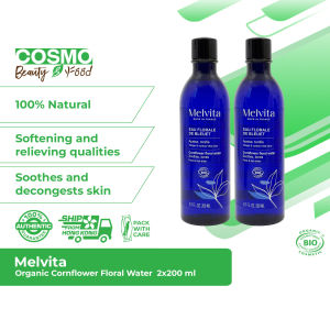 Melvita Organic Cornflower Floral Water 2x200 ml [Recommended for the eye area and to remove any final traces of make-up from skin.]