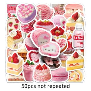 50pcs INS Style Strawberry Cake Dessert Sticker For Diary Sweet Cake Dessert Decoration Decal For Scrapbook Diary DIY Seal Sticker