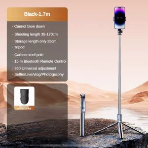 【SG Local Stock】1.7M Selfie Stick Bluetooth Mobile Phone Tripod Mini Extendable Phone Holder for Selfie Video Recording