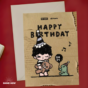 Hirono Birthday Card Cute Style Aesthetic Greeting Card Cute Couple Love Romantic Minimalist Sweet Greeting Bday Card