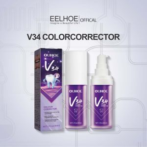 [Original Authentic] OUHOE V34 Color Corrector Serum / Teeth Whitener Toothpaste / Achieve Whiter & Brighter Teeth + Removes Coffee & Tea Stains / Fast-Selling 50g