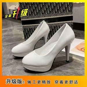 [Free Shipping] Niche Minimalist Comfortable And Versatile High-Heeled Shoes For Women Featuring A New Spring/Summer Design With A Sophisticated Look Shallow Toe And Chunky Heel