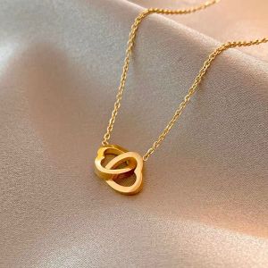 [ Bayar Ditempat ] Kalung Titanium Emas Anti Karat Liontin Love / Kalung Titanium Korean Import / Kalung Titanium Cewek Model Baru