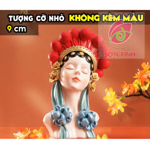 Tượng tô màu NÀNG MẪU HOA ĐÁN C.91 tô tượng thạch cao (Không kèm màu) tượng trắng decor