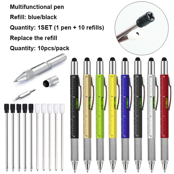 in1 Multifunction Ballpoint Pen with Modern Handheld Tool Measure  Technical Ruler Screwdriver Touch Screen Stylus Spirit Level
