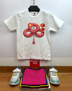 Kaos  Anak Laki Laki Anak Perempuan  3dimensi Ular Imlek Delapan HK048