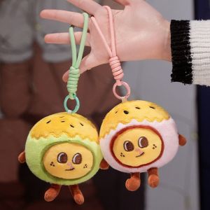 MOLISAN ผ้าฝ้าย PP ยัดไส้ พวงกุญแจไข่แดงกรอบ ตุ๊กตาผ้าพลัฌ นุ่มนุ่มๆ อุปกรณ์แขวนกระเป๋าเป้สะพายหลัง พวงกุญแจยัดไส้ คาวาอิ จี้ห้อยกระเป๋า ของขวัญสำหรับเด็ก