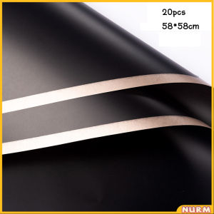 Nurm 20 Sheets Gold Edge Flower Wrapping Paper DIY Crafts Fresh Bouquet Wrap Gift Box Packaging Waterproof