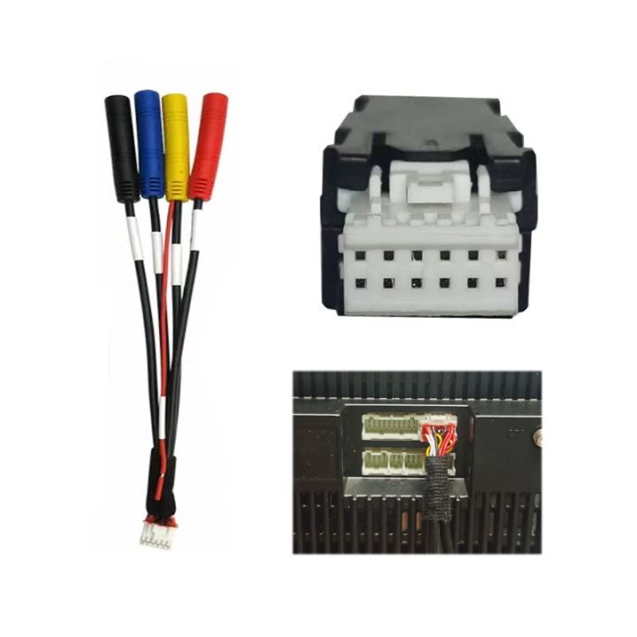 12pin กล้องอะแดปเตอร์สำหรับรถ360กล้องมัลติมีเดียแอนดรอยด์ระบบนำทางสายไฟ ...
