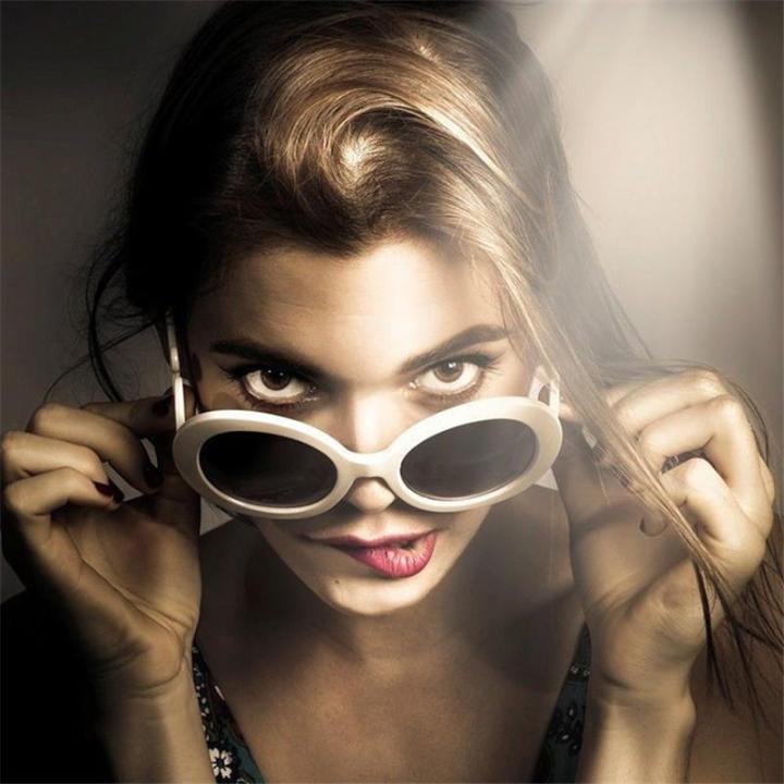 White Sunglasses Retro Clout Sunglasses MagiDeal Retro Clout Goggles  Glasses Oval Bold Mod Thick