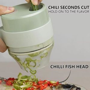 Peralatan dapur set alat elektrik 2 in 1 pemotong sayuran dan daging praktis dan tanpa kabel