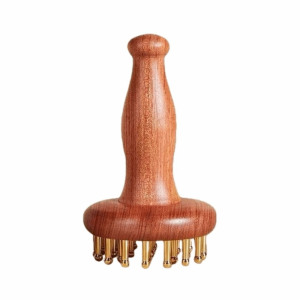 FUNG Reduce Puffiness Brass Meridian Brush Skin Lifting and Tightening Natural Material Chicken-wing Wood Massager Travel-Friendly Scraping Guasha Massager Tool Head Relaxation