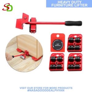 5Pcs Furniture Mover Lifter Easy Slides Transport Lifting Heavy Duty Tool Set