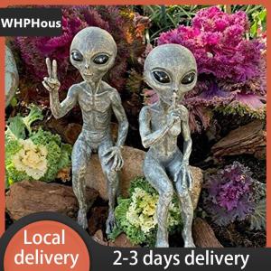 [COD] WHPHous Ship within 24 hours Alien Resin Statue Ornament Alien Garden Sculptures & Statues Yard Best Art Decor For Indoor Outdoor Home Or Office Collectible Figurine Gift