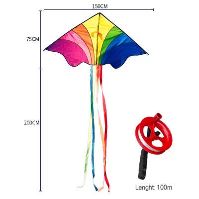 Long Tail Rainbow kite Outdoor kite equipped with 100 meter kite line kite flying toy children