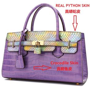 100% Real Python & Crocodile Skin Locker Fashion Bag