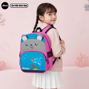 Balo Cho Bé Gái Đi Học Cao Cấp Xbags Dolphin XB 3021 Chống Nước Nhiều Ngăn Nhỏ Gọn Màu Hồng Dễ Thương Xinh Xắn!