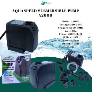 Aquaspeed Submersible Pump A2000 Aquarium Small Cycle Filter 13 Watts Fresh Marine Water Tank
