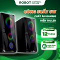 Loa Máy Tính ROBOT RS200 Loa Vi Tính gaming công suất 6W kết hợp hiệu ứng led âm thanh mạnh mẽ chất âm chi tiết điều khiển núm xoay kết nối máy tính laptop điện thoại máy mp3 - màu đen l hàng chính hãng. 