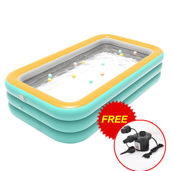 💧Free Air Pump💧Swimming Pool 1.5M/2.1/3M PVC Thickened Material ...