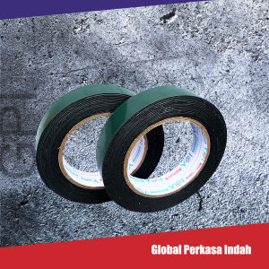 Double Tape PE Foam Green Lakban Busa Hijau Isolasi Bolak Balik 24mm 5m