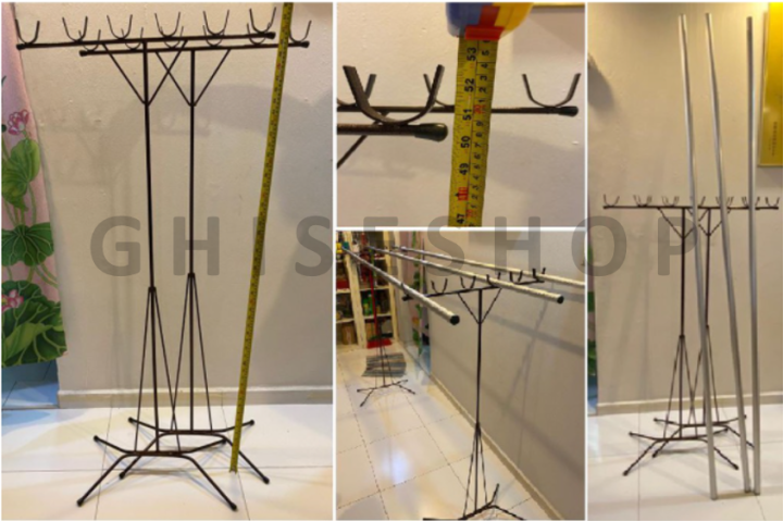 Clothes Hanging Bamboo Stand / Drying Rack / 7ft Aluminium Pole ...