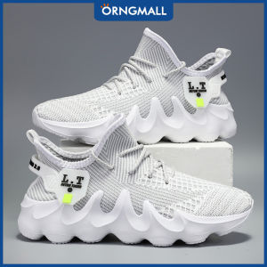 ORNGMALL Giày thể thao thông thường cho nam-Đế giày sneaker lưới đế đệm nhẹ-Đế lót thoáng khí và thoải mái-Thiết kế có dây buộc-Phù hợp với mọi mùa-Thích hợp để chạy bộ ngoài trời chạy tập thể dục đi bộ giải trí