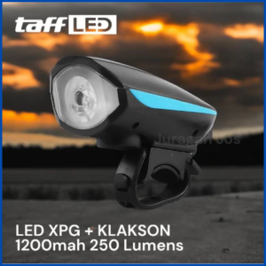 COD TaffLED Lampu Depan Sepeda listrik motor gunung lipat super terang Klakson LED 1200mAh 250 Lumen
