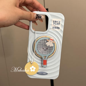 MrHaHa Magsafe Soft Anti-fall Casing For iphone 15 promax 15pro 15plus iPhone 16 15 14 13 12 11 Pro Max 3D Cartoon Cute Table Tennis Emoji Band Magnetic Attraction Phone Case with Bracket Protective Silicone Back Cover