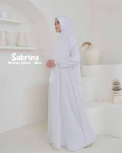 Sabrina Dress + Khimar Crinkle Mix Renda Gamis Terbaru 2023 Kekinian Dress Kondangan Wanita Elegan
